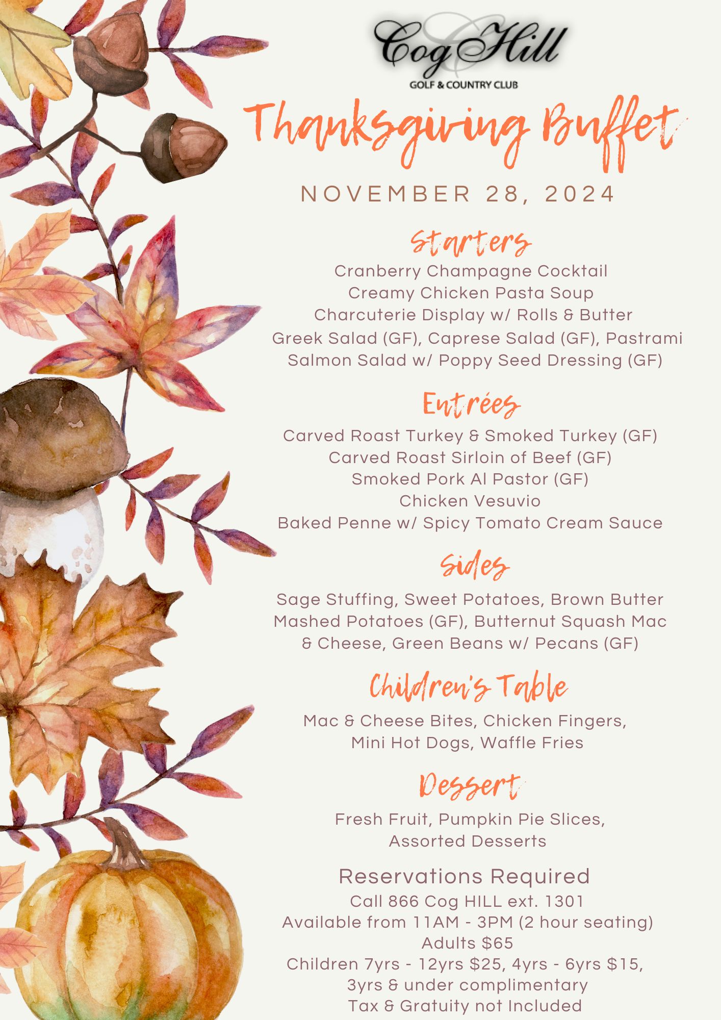 2024 Thanksgiving Menu 